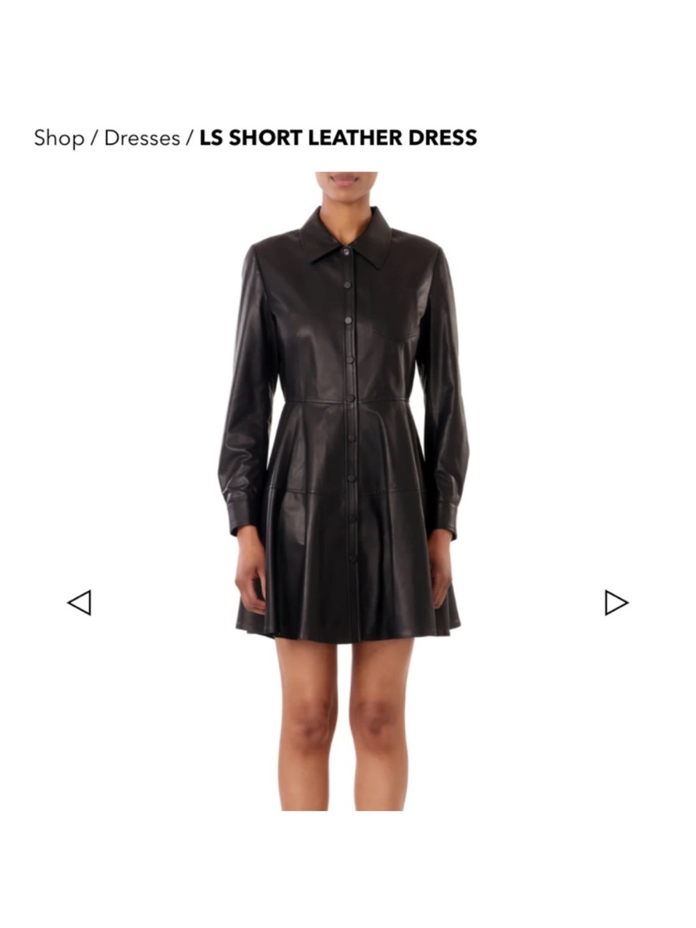 Jason Wu Black Short Leather Shirt Dress